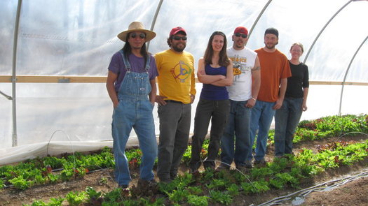 PHOTO: Agri-Cultura Network (L-R) Fidel Gonzalez, Patrick Staib-Flores, Sayrah Namaste, Joseph Alfaro, Jeff Warren, Angelina Lopez. Photo credit: Sayrah Namaste.