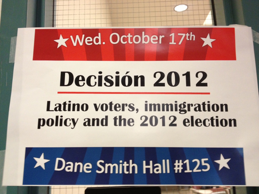 Event sign at University of New Mexico.<br />PHOTO Credit Pili Tobar.