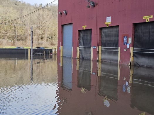 A flooded site at the Austin Master Services toxic-waste storage facility in Martin's Ferry, Ohio. (Jill Hunkler)