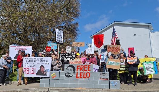 Supporters call for the release of Alfredo 'Lelo' Juarez Zeferino. As of their most recent update in March, ICE is currently detaining more than 46,000 people across the country. (C2C)