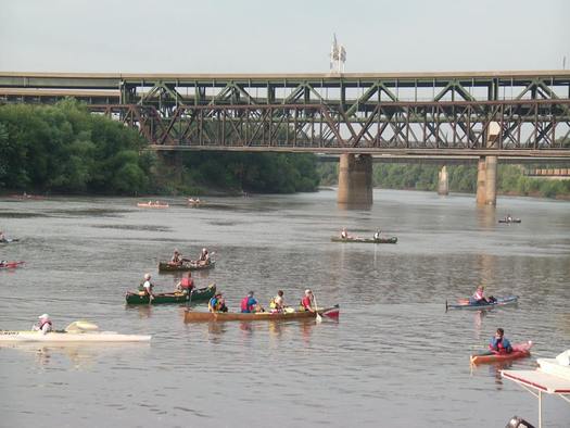PHOTO: More than 600 paddlers, plus hundreds more support staff and officials, will take to the water over the next several days to draw attention to water quality concerns and raise funds to preserve the Missouri River. Photo courtesy Missouri American Water 