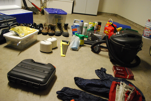 PHOTO: On the list of things piled on shelves in garages and sheds across Iowa, residents are being urged to make sure any hazardous waste items are disposed of properly at collection centers across the state. Photo credit: Amanda Hamilton/Flickr