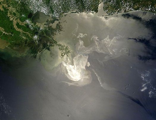 Photo: The Deepwater Horizon spill was visible from NASA satellites in May, 2010. Courtesy: NASA