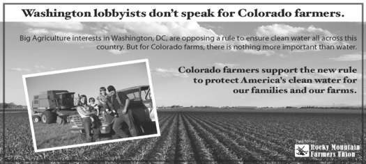 GRAPHIC: The Rocky Mountain Farmers Union is running a campaign to speak out in support of a proposed clarification of EPA water rules under the Clean Water Act. Photo courtesy of the Rocky Mountain Farmers Union.