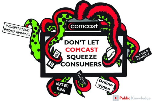 GRAPHIC: The media watchdog group Public Knowledge uses an octopus metaphor in its opposition to media mergers such as the proposed Comcast takeover of Time Warner. Image credit: Public Knowledge.