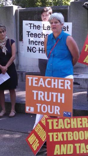 PHOTO: NCAE members such as Dianne Jones are speaking out in support of more education funding, including money for teaching assistants. Photo courtesy North Carolina Association of Educators