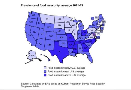 GRAPHIC: While food insecurity in Massachusetts is below the levels in many other states, nearly eleven percent of all Commonwealth households are struggling to put food on the table. Source: U.S. Department of Agriculture.
