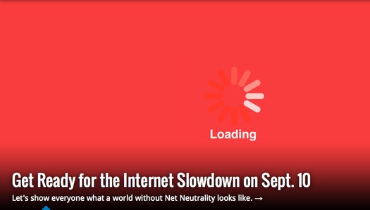 GRAPHIC: The frustrating indicator of a slow download, known by many computer users as the spinning wheel of death, will be seen all over the Internet today. It's a symbolic protest of government plans to create online fast lanes and slow lanes. Graphic courtesy FreePress.org.