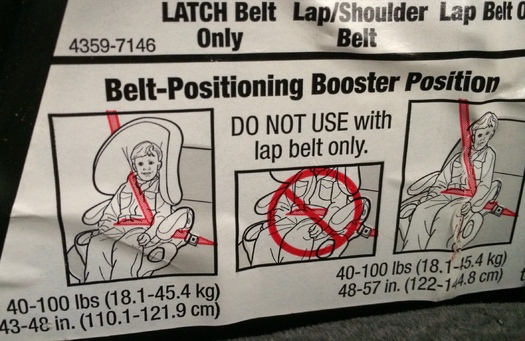 PHOTO: Booster seats can reduce injuries during a car crash by 45 percent, but a new survey finds a majority of parents move their children to seat belts before they're big enough. Photo credit: M. Kuhlman.