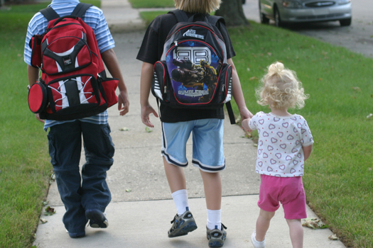 PHOTO: Students across Minnesota and the nation are being encouraged to get to class under their own power today, as part of Walk to School Day. Photo credit: Elizabeth/Flickr.