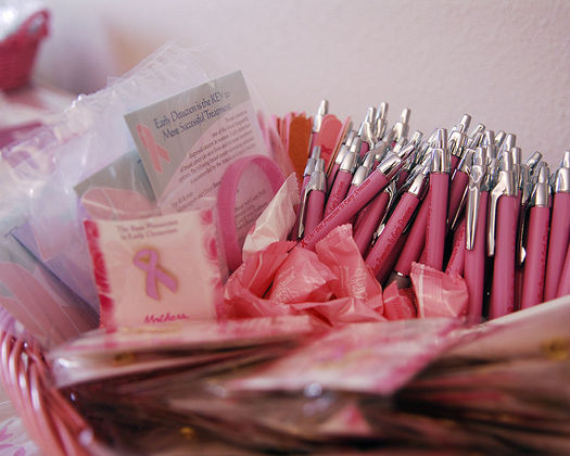 PHOTO: Every October, hundreds of products are sold bearing breast cancer awareness ribbons, but are proceeds from the sale of those products actually going to help eradicate the disease? Photo credit: Airman 1st Class Ashely Reed/Wikimedia.