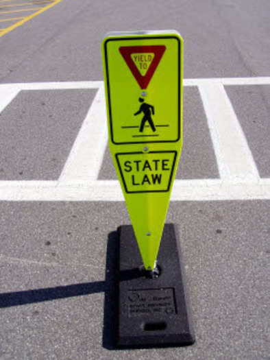 PHOTO: A new state law underscores the need for drivers in Connecticut to give right of way to those not in a vehicle. Photo courtesy of Pedestrian and Bicycle Information Center.  