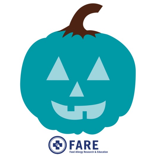 PHOTO: This Halloween, signs displaying teal pumpkins and real pumpkins painted teal will indicate houses that are handing out allergy-safe, non-food items, in an effort to include more children in the fall festivities. Photo credit: Nancy Gregory, Food Allergy Research and Education.