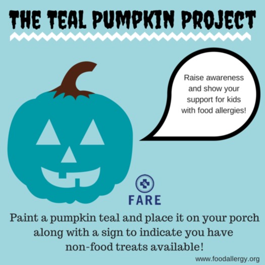 GRAPHIC: This Halloween, teal pumpkins will indicate houses that are handing out allergy-safe, non-food items in an effort to include more children in the fall festivities. Graphic credit: Food Allergy Research and Education.