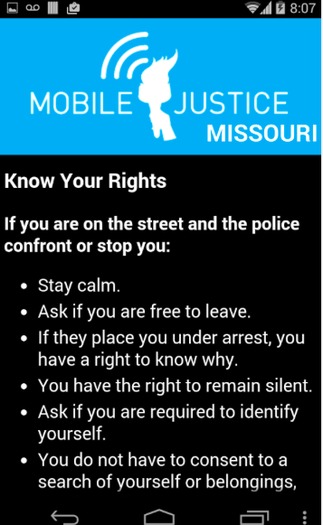 PHOTO: Knowledge is power, and the ACLU of Missouri hopes its new smartphone app will empower Missourians with the information and tools they need to protect their civil rights. Image courtesy of ACLU of Missouri. 