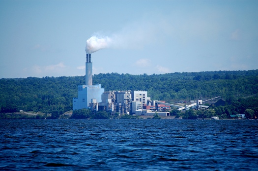 PHOTO: The coal-fired Cayuga Power Station on the shores of Lake Cayuga near Ithaca is targeted in a plan to convert it to a natural gas-burning facilities, but some area residents strenuously object. Photo credit: Philip Cohen/Wikipedia.