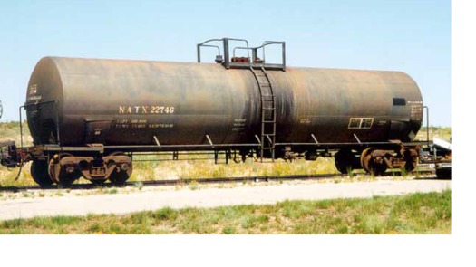 PHOTO: About two-thirds of the crude oil shipped by rail in the United States is transported in DOT-111 tank cars. A lawsuit alleges they aren't sturdy or safe enough for that purpose, and asks the U.S. Department of Transportation to ban their use for oil shipment. Photo credit: U.S. Federal Railroad Administration