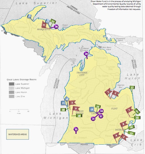 MAP: A recent study identified 29 coal-ash sites statewide. Environmental advocates hope new regulations expected this week will help keep them in check. Map courtesy of Michigan Clean Water Action.