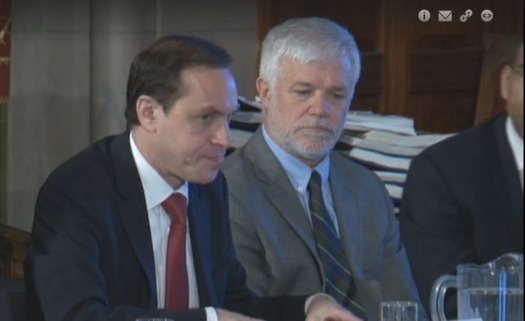 PHOTO: New York Acting Health Commissioner Dr. Howard Zucker and Environmental Conservation Commissioner Joe Martens presented Gov. Cuomo and his Cabinet with their reports recommending a continued ban on fracking for natural gas. Photo Credit: Office of the Governor.