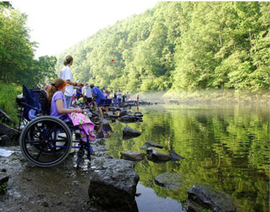The get outside message for children is being extended to children with disabilities. A professional outdoor educator cites benefits for a child's development, as well as stress relief for the whole family. Credit: USFWS/Southeast via Flickr Creative Commons