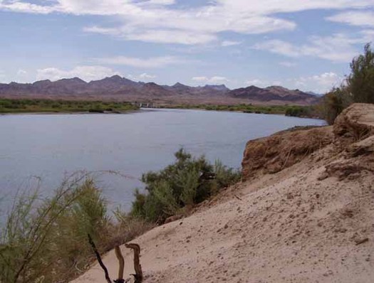 PHOTO: Seven California counties depend heavily on Colorado River water, and a new study by Arizona State University quantifies just how much their economies would suffer if less water is available. Photo of Palo Verde Dam near Blythe, Calif., by Sandra J. Owen-Boyce, U.S. Geological Survey.