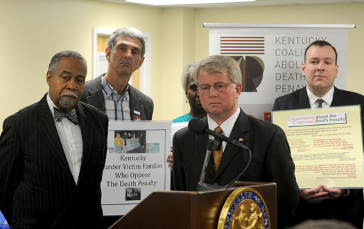 PHOTO: Sen. Gerald Neal, D-Louisville, left, and Rep. David Floyd, R-Bardstown, want prosecutors to help the state put a cost on the death penalty. Photo courtesy LRC Public Information.