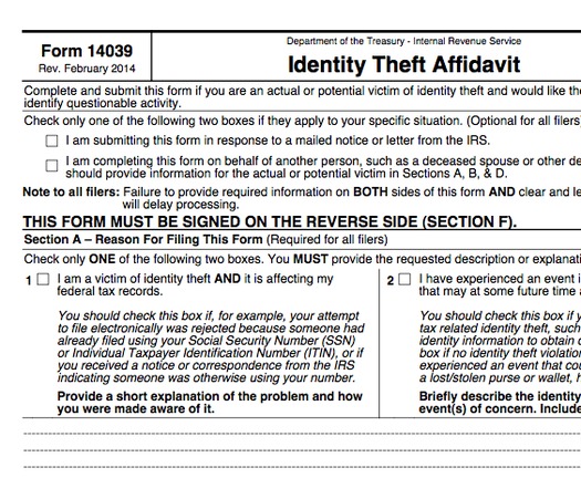 PHOTO: The IRS is warning Michiganders of tax-related scammers who attempt to obtain personal information. Any incident of identity theft should be reported to the IRS. Photo credit: Internal Revenue Service.