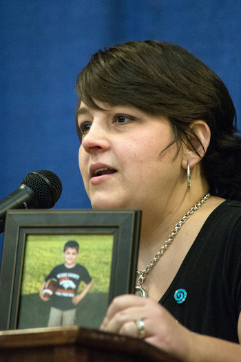 PHOTO: Laura Tarakam, who lost a son to an asthma attack, wants the Kentucky Senate to pass a statewide smoke-free law. She says while secondhand smoke was not the cause of her son's death, it can be a trigger for asthma. Photo courtesy Smoke-Free Kentucky.