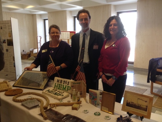 PHOTO: Jodi James and her colleagues at the Florida Cannabis Action Network display their wares, all made from hemp, at the Florida State Capitol. Photo credit: Phil Latzman
