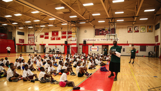 PHOTO: With basketball camps and reading programs across the state, former Spartan and NBA player Mateen Cleaves now devotes himself to helping the next generation of Michigan kids succeed. Photo courtesy of Shawn Dhanak.