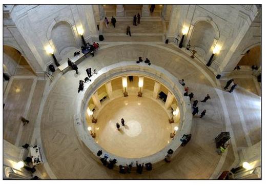 PHOTO: The state Legislature looks likely to restore threatened funding for children and family support programs, and maybe this time putting it in a more stable part of the budget. Photo of the state Capitol rotunda courtesy of the West Virginia Legislature.