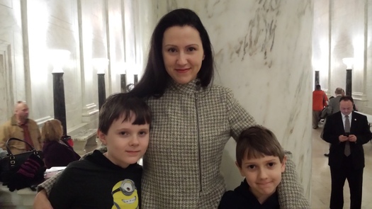 PHOTO: Entrepreneur Emily Bennington is telling state lawmakers not to roll back a tank safety and clean water law. She says doing it would risk chasing away people like her - young businesspeople with families. Photo by Dan Heyman.