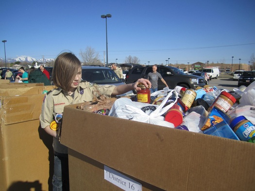 PHOTO: Boy Scouts across Utah will be collecting food Saturday in an annual effort that netted 1.6 million pounds of food last year. Photo courtesy Utah Food Bank.