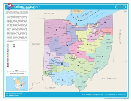 GRAPHIC; Changes may be coming to redistricting in Ohio, pending the outcome of a November ballot measure and a U.S. Supreme Court case. Photo credit: USGS.
