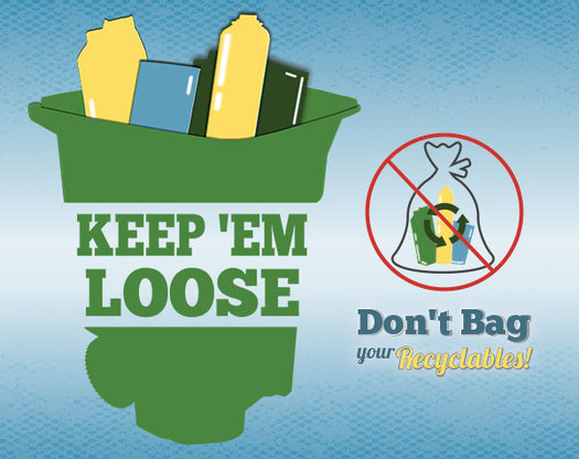GRAPHIC: It may seem like a good idea, but Iowans are being reminded that when putting out their recyclables, items must be loose, not contained in a plastic bag. This is because bagged items are pulled from the line at sorting facilities and instead of being recycled, they end up at the landfill. Graphic courtesy Metro Waste Authority.
