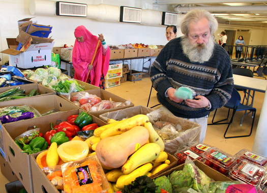 Hunger-fighting advocates in Maine say food pantries have been busier as a result of work requirements for SNAP benefits that they say can be particularly difficult for many veterans. Courtesy of Preble Street.