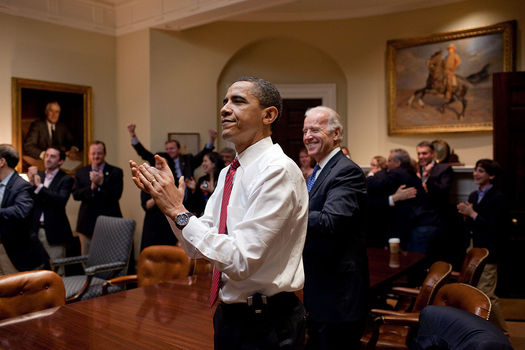 President Obama watching the results from a previous Supreme Court case on his signature healthcare law. Virginia healthcare reform supporters want members of the public to push lawmakers to expand Medicaid. Photo by Pete Souza/The Whitehouse/Wikimedia.