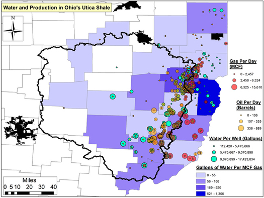 PHOTO: According to the FracTracker Alliance, hydraulic fracturing in Ohio is using an increasing amount of water, which could compromise watershed integrity. Photo courtesy of FracTracker. 