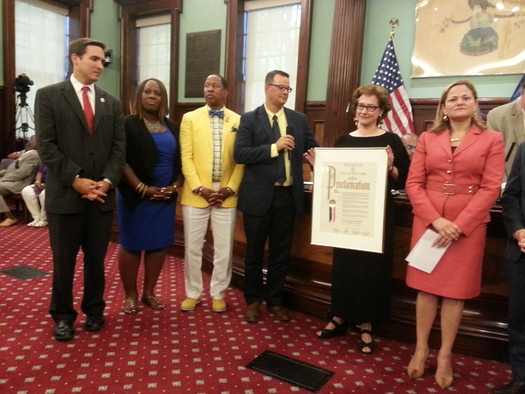 PHOTO: CIDNY's Susan Dooha of the Center for Independence of the Disabled New York received a proclamation at New York's City Hall on Thursday in honor of her group's efforts to help New Yorkers at the 25th Anniversary of the Americans with Disabilities Act. Photo courtesy Center for Independence of the Disabled New York.