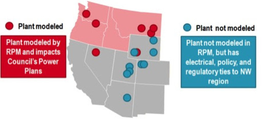 The Northwest Energy Coalition is asking the Northwest Power and Conservation Council to take into account the expenses of coal plants in the region, not just the four-state area shown in red, in its new forecast document known as the Seventh Northwest Power and Conservation Plan. Courtesy: Northwest Energy Coalition.