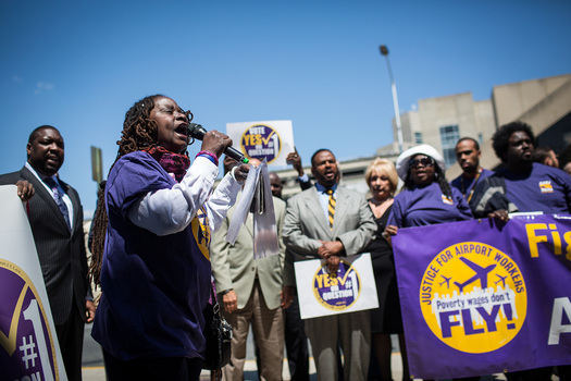 PHOTO: The labor union 32BJ SEIU has worked for three years to help low-wage airport workers at JFK and LaGuardia organize, in an effort to win better pay and benefits. Photo courtesy 32BJ SEIU.