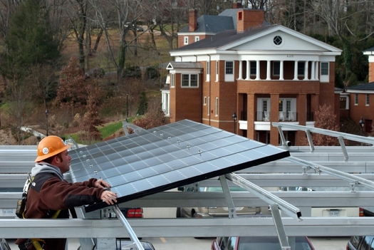 PHOTO: Clean energy advocates say the Obama administration's crackdown on carbon pollution will lead to more solar projects across Virginia, like the one pictured here in Lexington. Photo courtesy Secure Futures.