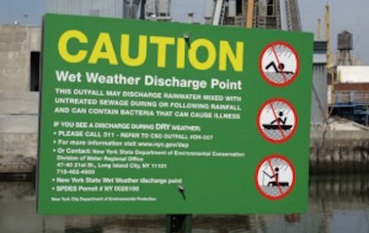 PHOTO: Every year billions of gallons of raw sewage overflow into New York lakes and rivers, and a new DEC proposal may not require all overflow incidents to be reported. Photo courtesy New York City Dept. of Environmental Protection.