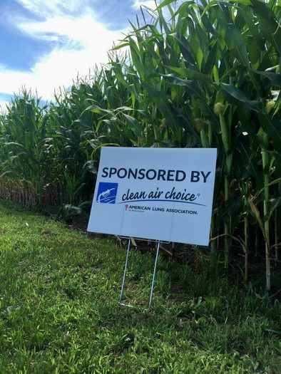 Reminiscent of the old Burma Shave rhyming signs, new roadside signs touting the clean-air benefits of E85 are popping up all over rural Wisconsin. Credit: Clean Air Choice Team.