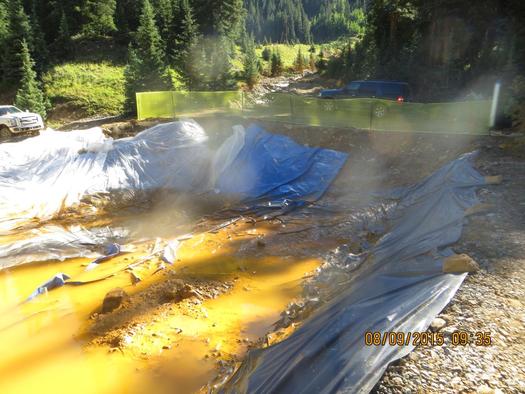 Toxic sludge from the Gold King Mine spill is being treated in containment ponds such as this one. Courtesy: Environmental Protection Agency