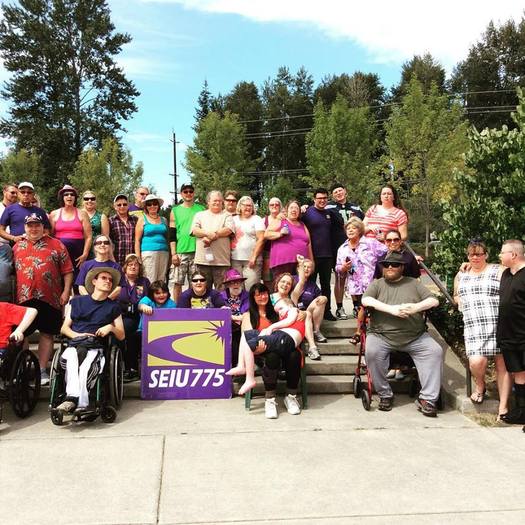 Home-care workers and clients across the state, including this Snohomish County group, have been holding summer picnics and barbecues to celebrate a new two-year contract with the state. Credit: SEIU 775 Northwest.