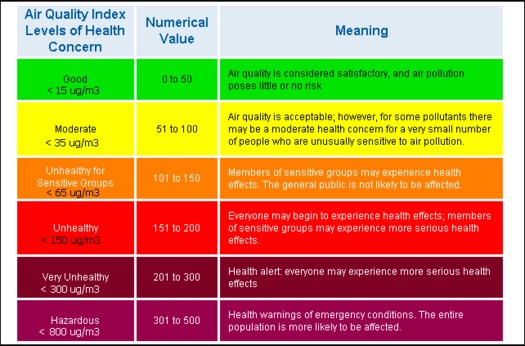 Wisconsin schools may soon display colored flags to represent the air quality on that day. Credit: American Lung Association in Wisconsin.