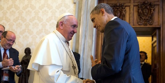 Pope Francis used a visit to the White House to say climate change is an issue that can't wait. Green groups in New York wonder whether lawmakers at the state and federal level are getting that message. Courtesy: White House Government Photo