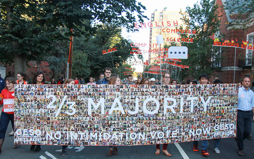 More than 1,500 graduate student employees and their supporters rallied for a union vote on the Yale campus last week. Courtesy: GESO/UNITE HERE