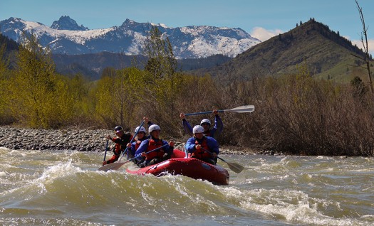 Rafters on the Wenatchee River may not mix well with helicopters landing in the nearby Enchantment Peak area. Credit: Wildwater River Guides